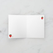 Carte Fraises et fleurs d'été mignonnes (Intérieur)