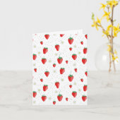 Carte Fraises et fleurs d'été mignonnes (Fleur jaune)