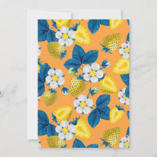 Carte Fraises jaunes sur orange
