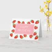 Carte Fraises Pink Assez Joyeux Anniversaire (Fleur jaune)