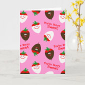 Carte Fraises trempées au chocolat de la Saint-Valentin (Fleur jaune)