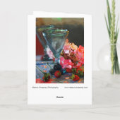 Carte "Fraises" Vie morte avec lunettes et fleurs (Dos)