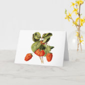 Carte Framboise Fruit Vintage Illustration botanique (Fleur jaune)