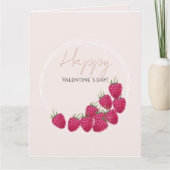 Carte Framboises roses aquarelle Joyeuse Saint-Valentin (Devant)