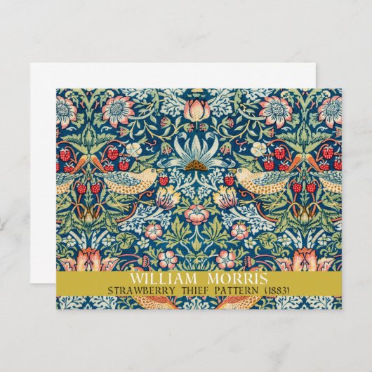 Carte Frameur de fraises - Conception de William Morris (Devant / Derrière)