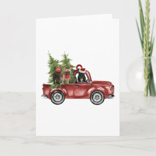 Carte Français en voiture Noël Ornament Chien Noël