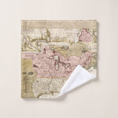 Carte française médiévale Amérique du Québec/de (Gant de toilette)