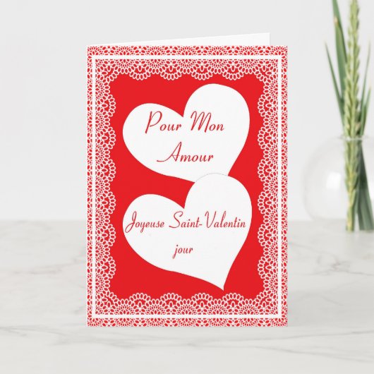 Carte Française Saint Valentin pour mon amour (Devant)