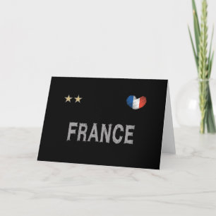 Carte France Football Fan Chemise Coeur