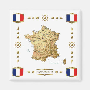 Carte France + Pavillons Magnet
