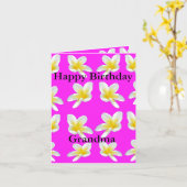 Carte Frangipanis Jaune Sur Rose, (Fleur jaune)