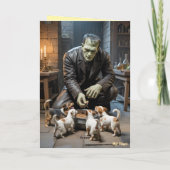 Carte Frankenstein promène le chien (Dos)