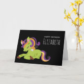 Carte Frankenstein Unicorn Halloween Dessin Anniversaire (Fleur jaune)