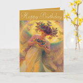 Carte Franz Dvorak Ange des oiseaux CC0430 (Fleur jaune)