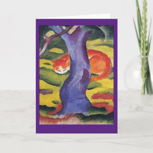 Carte Franz Marc, Art, Chat Caché Derrière un Arbre,
