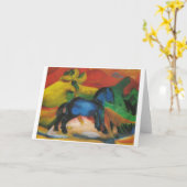 Carte Franz Marc - petite toile bleue d'huile du cheval (Fleur jaune)