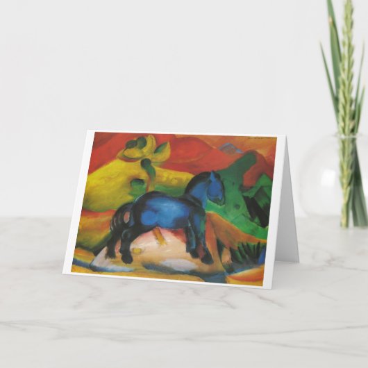 Carte Franz Marc - petite toile bleue d'huile du cheval (Devant)