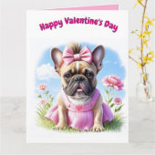 Carte Französische Bulldogge Blumen French Bulldog (Fleur jaune)