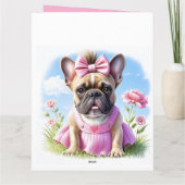 Carte Französische Bulldogge Blumen French Bulldog (Dos)