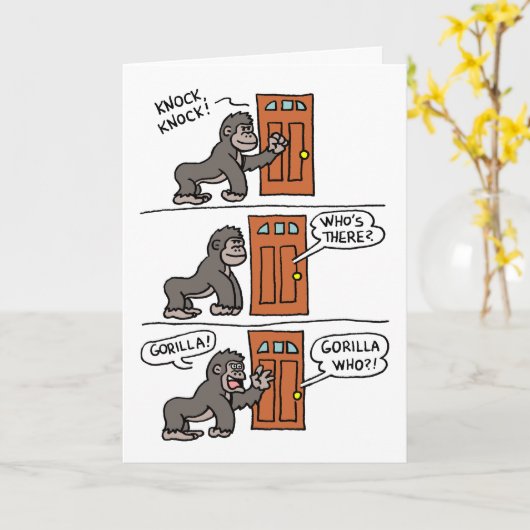 Carte Frapper Gorilla Vous-Même Un Steak (Fleur jaune)