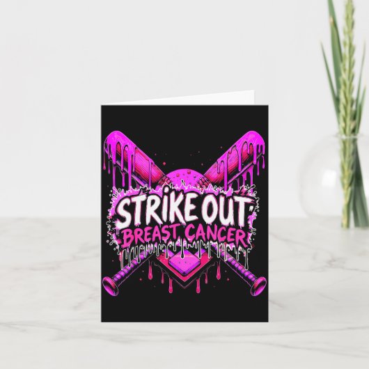 Carte Frapper le cancer du sein Baseball Softball Drip H (Devant)