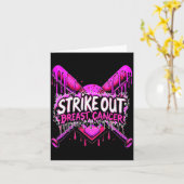 Carte Frapper le cancer du sein Baseball Softball Drip H (Fleur jaune)