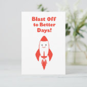 Carte Frappez aux meilleurs jours ! - Drôle Rocket Encou (Debout devant)