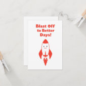 Carte Frappez aux meilleurs jours ! - Drôle Rocket Encou (Devant/Arrière en situation)