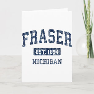 Carte Fraser Michigan Mi Vintage Sports Design Établi De