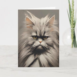 Carte Frazzled Kitty Chat Blanc Gris Besoin De Café Main
