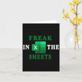 Carte Freak In The Sheets, Accountant Funny Spreadsheet  (Fleur jaune)