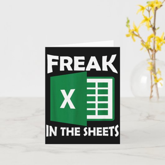 Carte Freak In The Sheets, Accountant Funny Spreadsheet (Fleur jaune)