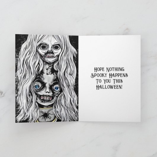 Carte Freaky Effrayant Éffrayant vieille poupée Hallowee (Intérieur)