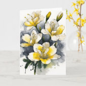 Carte Freesia - Fleurs aquarelle (Fleur jaune)