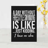 Carte Freestyle Swimming drôle idée cadeau (Fleur jaune)