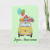 Carte French Birthday Retro Fiat (Devant)