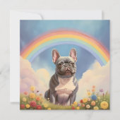 Carte French Buldog Frenchie Rainbow Bridge Nom personna (Devant)