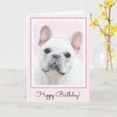 Carte French Bulldog (Cream/White) Painting - Dog Art (Fleur jaune)