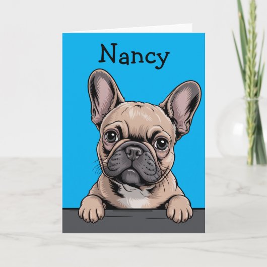 Carte French Bulldog Cute Custom Frenchie Greeting (Devant)