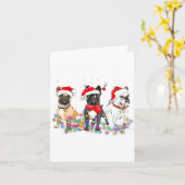 Carte French Bulldog Dog Christmas Lights Cute Pet Match (Fleur jaune)