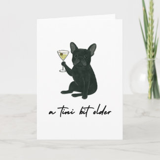 Carte French Bulldog Frenchie Martini Birthday Card