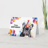 Carte French Bulldog Frenchie Portrait Joyeux anniversai (Devant)