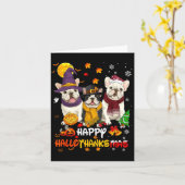 Carte French Bulldog Happy Hallothanksmas Dog Lover Chri (Fleur jaune)