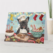 Carte French Bulldog Holiday Baking : Noël festif (Devant)