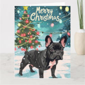 Carte French Bulldog Joyeux Noël (Devant)