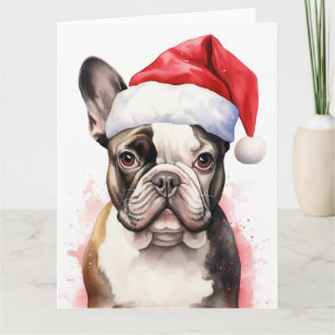 Carte French BullDog Noël Père Noël Paws Festival
