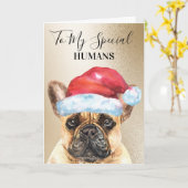 Carte French Bulldog Noël souhait aux humains mignon (Fleur jaune)