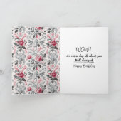 Carte French Country Toile Fleurie Anniversaire (Intérieur)