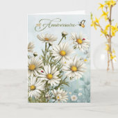 Carte French Daisers and Ladybugs Anniversaire (Fleur jaune)
