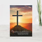Carte French Language Condoleances Sympathy Sunset Cross (Devant)